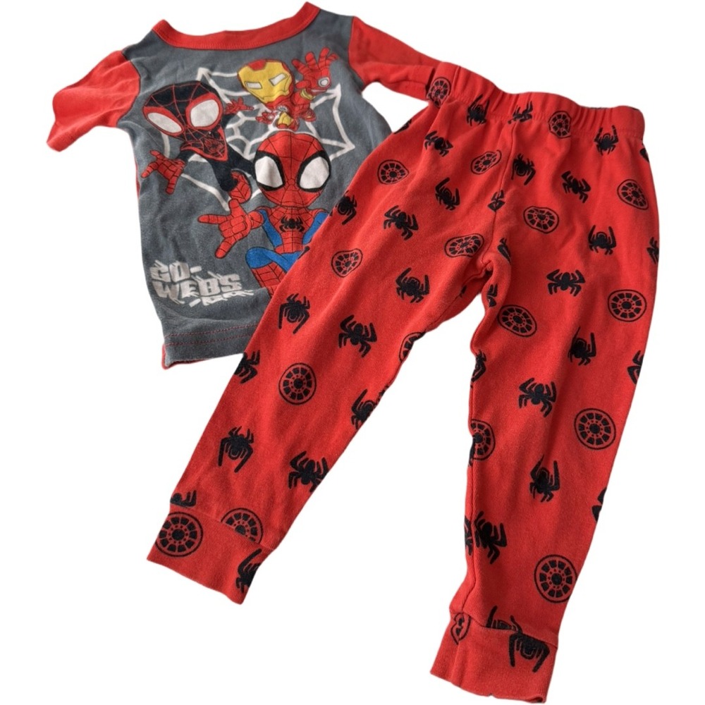 Marvel Spider-Man & His Amazing Friends Pajama Set 2T Red Miles Morales Iron Man